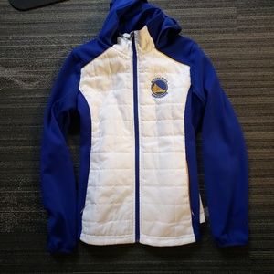Golden State Warriors puffy jacket, size M